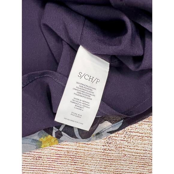 Cabi 4018 Ellery floral dress size S EUC purple side zip fully line side zip - Picture 10 of 12